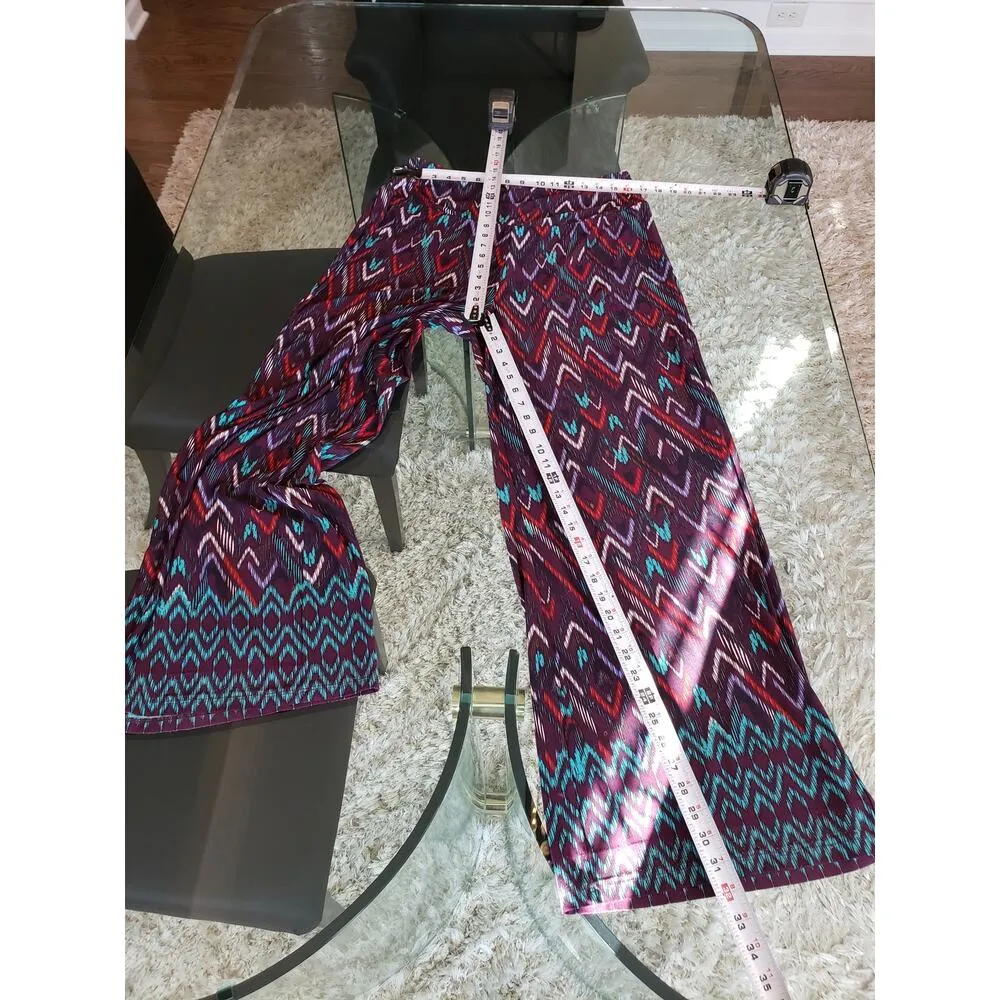 Cato Women's Wide Leg Palazzo Pants Size 2X 18W Boho Tribal Print Stretch - Image 9