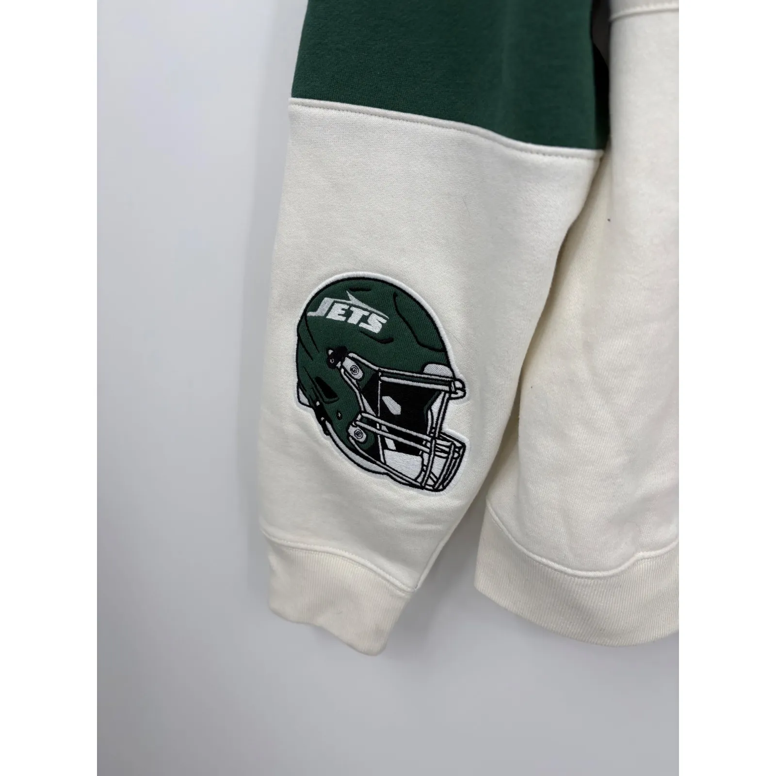 NEW 47 Brand New York Jets NFL AFC East Color Block Sweatshirt XL Black - Image 4