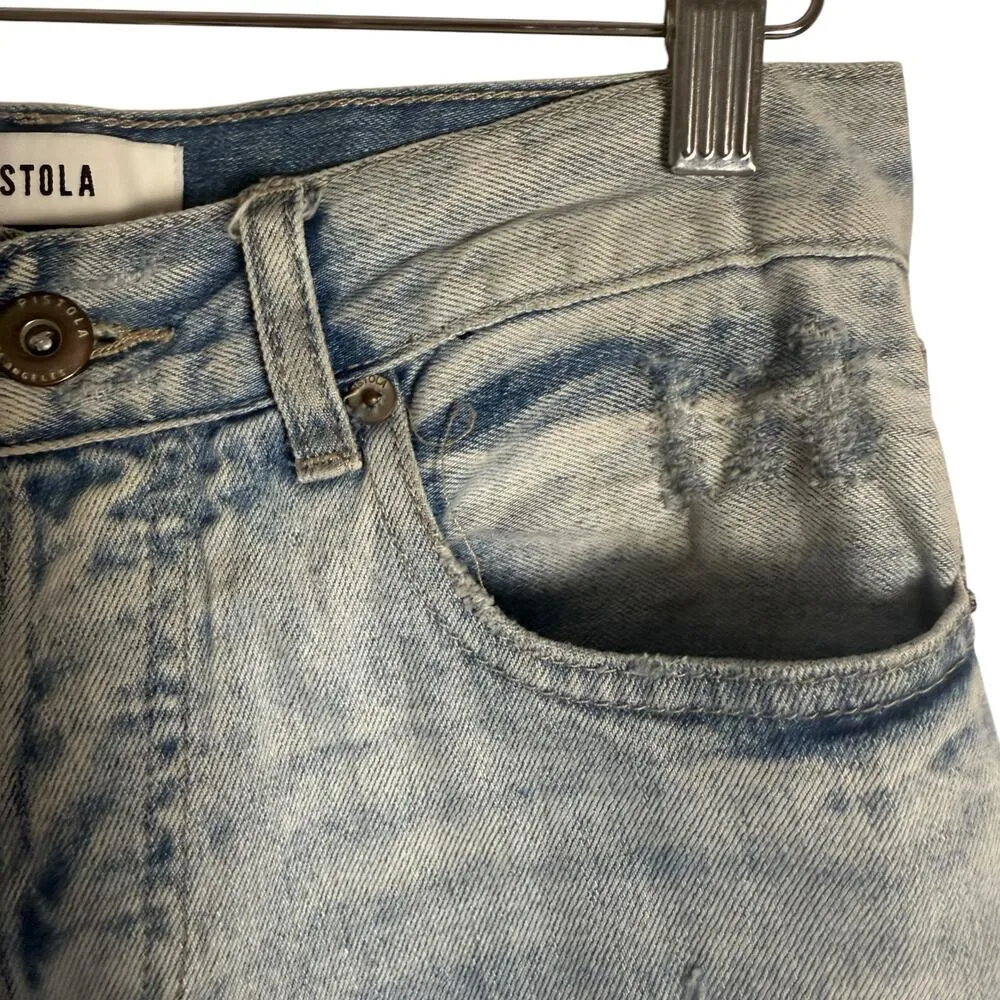 Pistola High Rise Straight Leg Distressed Astrology Sign Constellation Jeans 25 - Image 6