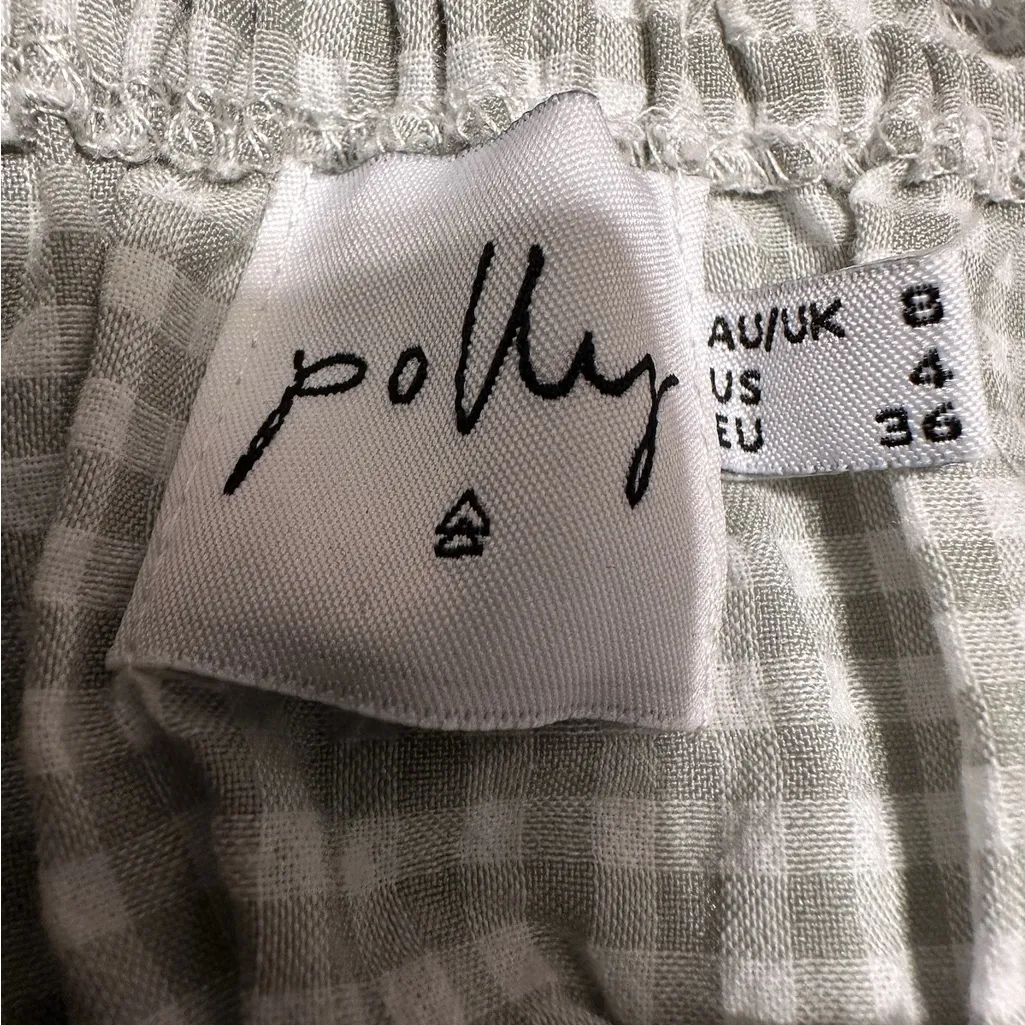 Princess Polly Korina Mini Dress in Gingham Green White Size US 4 - Image 7