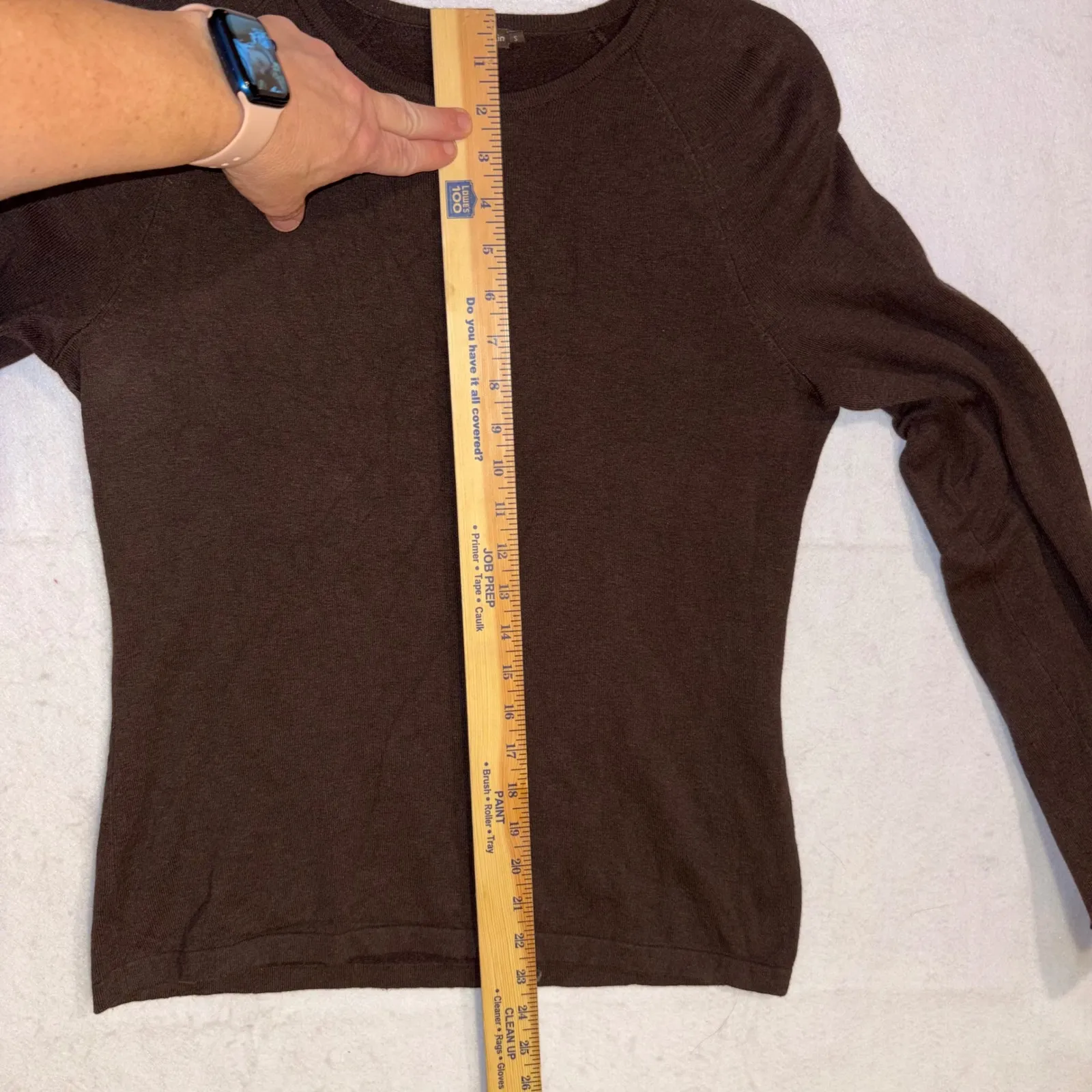 J McLaughlin Brown Jamey sweater Long Sleeve Boat Neck Button Cuff Size S - Image 10