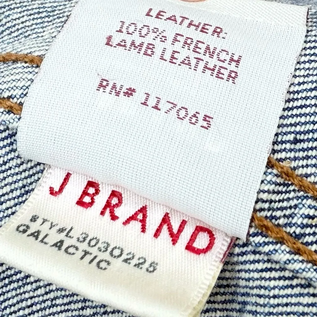 J Brand Denim Vest with Leather Collar - Image 10