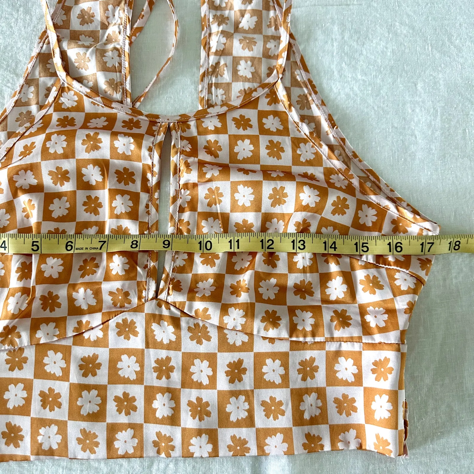 Altar'd State Floral Checkered Crop Top - Image 5