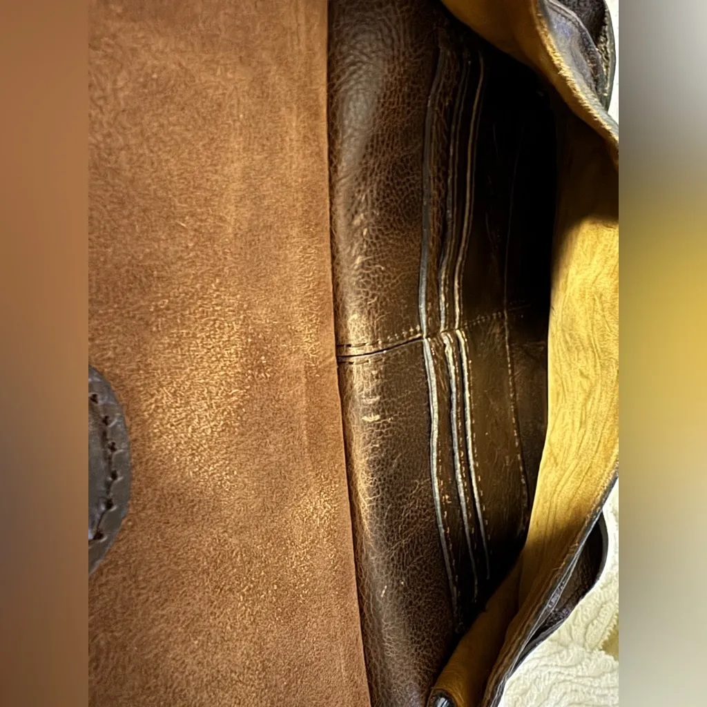 Vintage‎ Patricia Nash Italian Leather Tooled Boho Fringe Crossbody Bag festival - Image 11