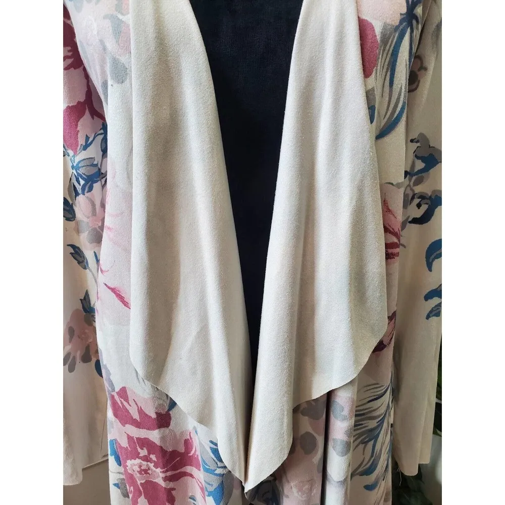 Cloth & Portrait Women's Floral Polyester Long Sleeve Open Front Cardigan Size L Size L - Image 6