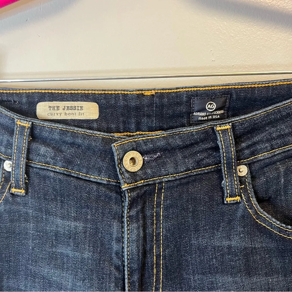 AG Adriano Goldschmied Jeans Jessie Curvy Boot Fit Medium Dark Wash Sz 30R EUC - Image 4