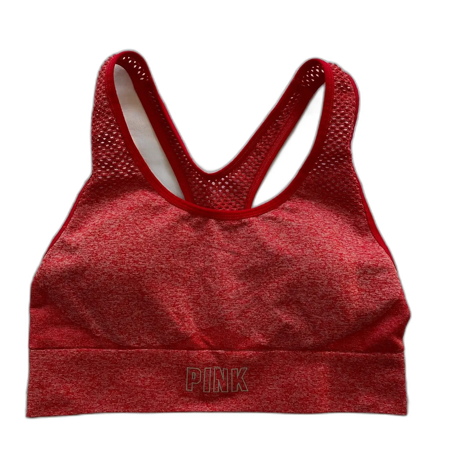 Victoria's Secret PINK Sport Bra Seamless Lightly Line Racerback Red Size Small - Image 3