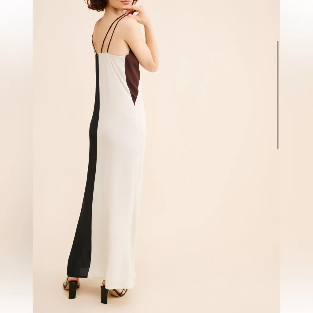 Conditions Apply Womens Avimaria Colorblock Black White Slip Sundress Maxi Dress - Image 6