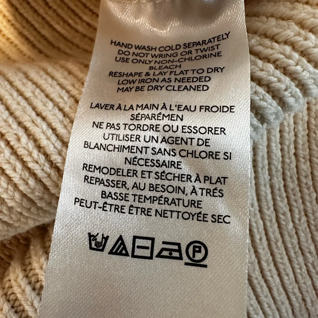 Free People Women’s Sz: S Oversized Cream Sweater Slouchy Tunic Mock Neck. - Image 7