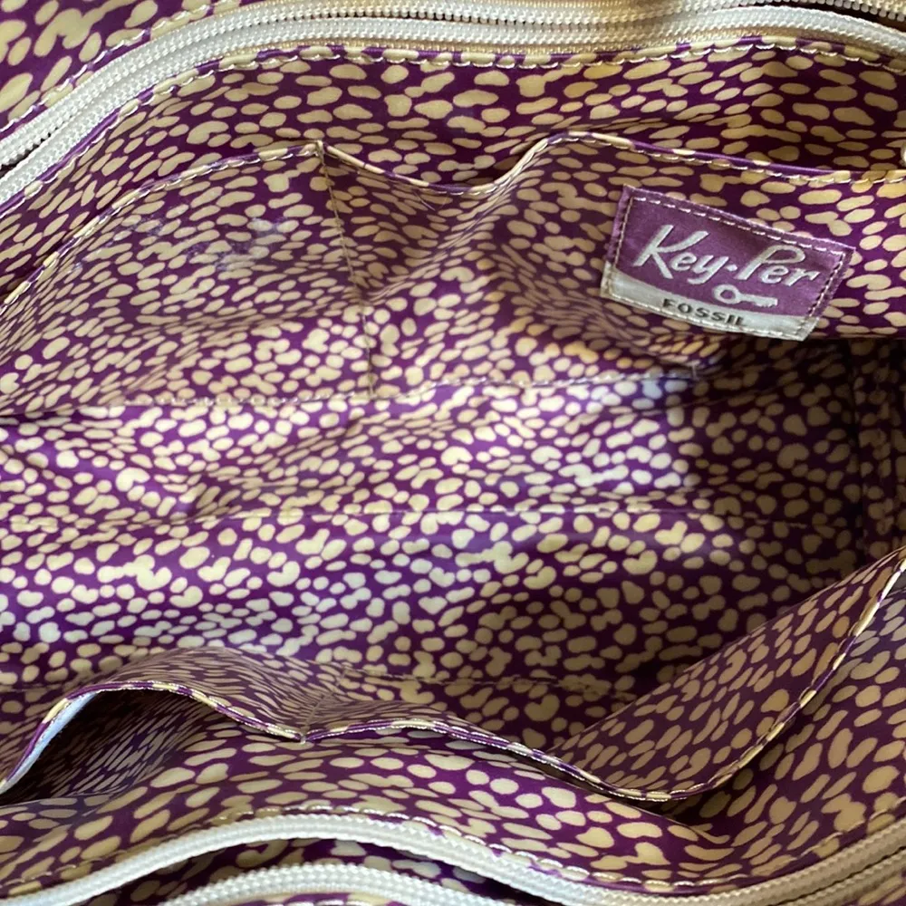 Fossil  Key-per Bird Print dome satchel - Image 8