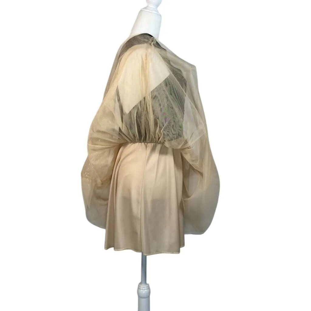 Black & Gold Windsor Backless Party Dress With Glitter Tulle Overlay Size L - Image 5