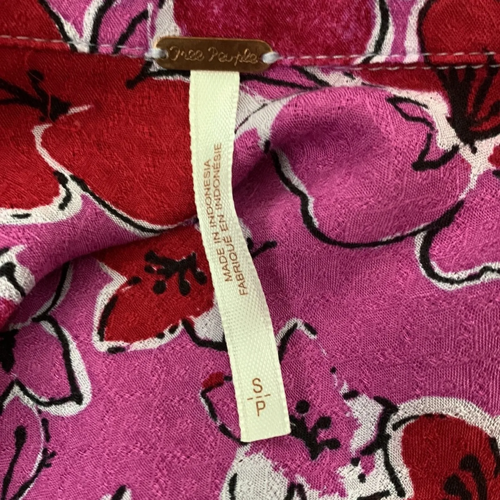 Free People Brunch A Bunch Purple Combo Floral Button Up Tunic Mini Dress - Image 4