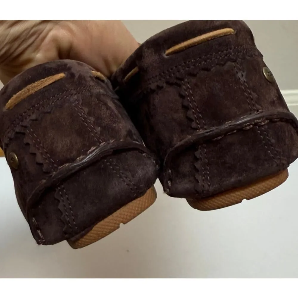 UGG Meena Java Dark Brown Suede Driver Loafers Women's Sz. 8.5 - Image 2