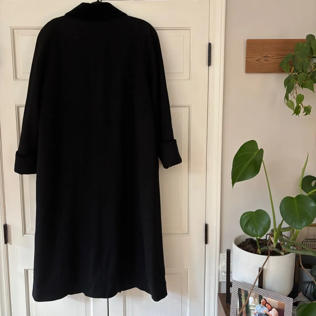 VTG‎ Forecaster of Boston Vintage Black Velvet Long Over Coat Union Made in USA Size 1X - Image 8