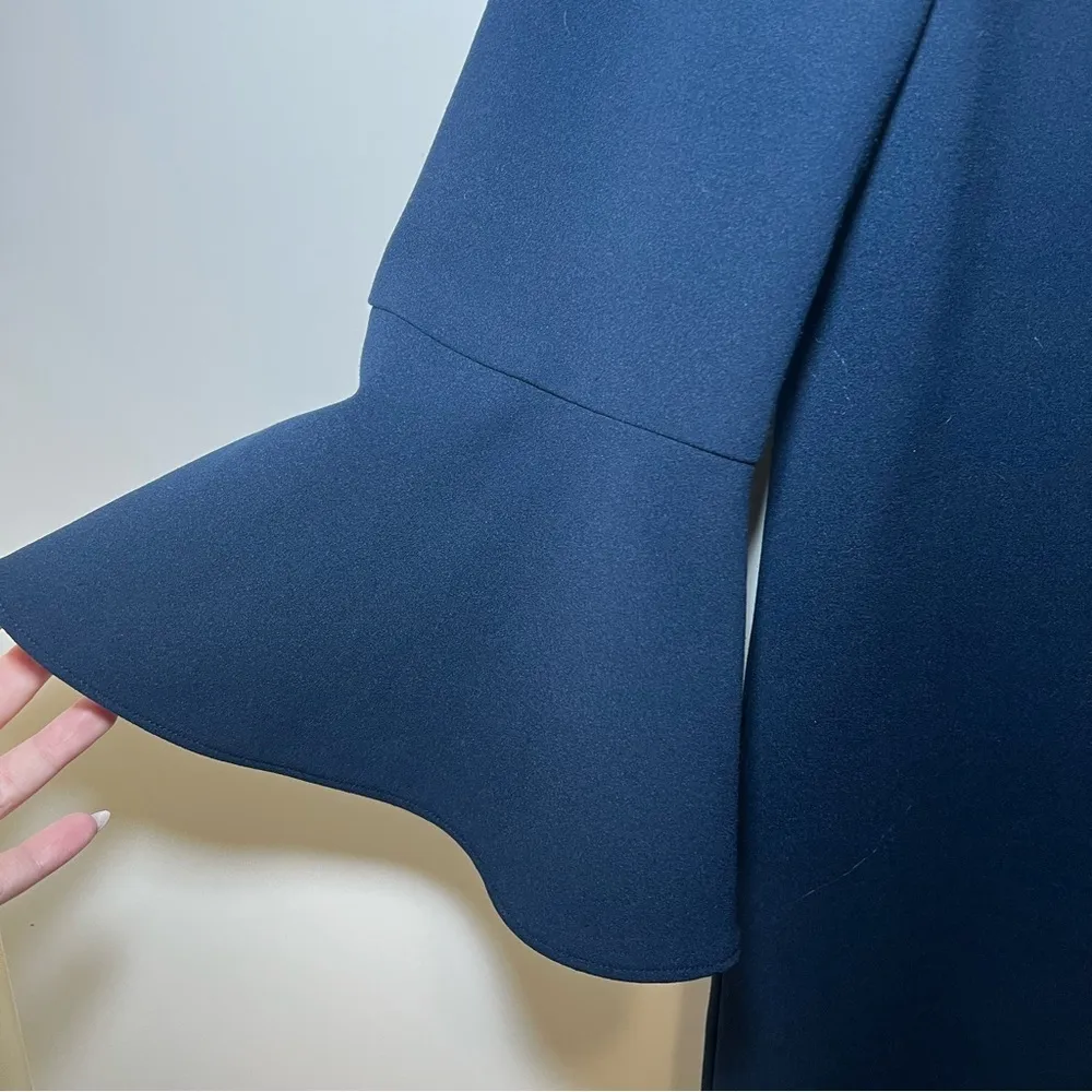 TIBI Bell Sleeve Navy Mini Dress - Size: 2 - Image 7