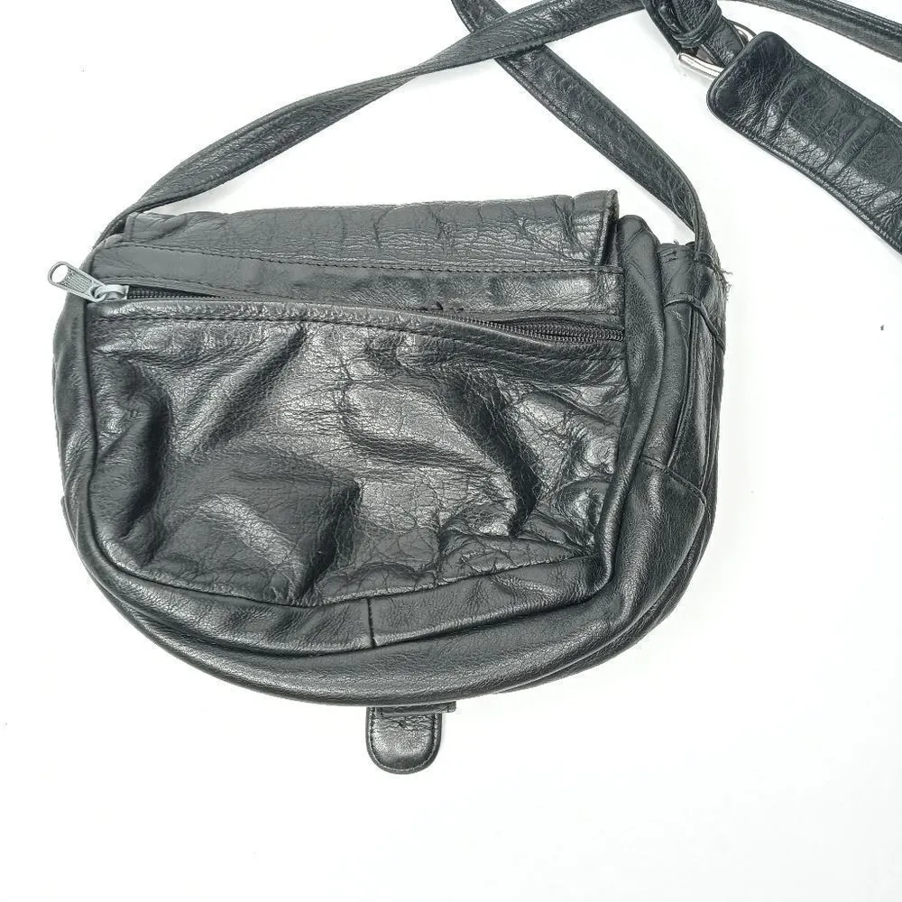 Vintage Wilsons Leather black leather shoulder bag/ crossbody bag - Image 3