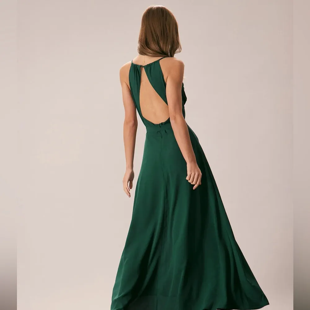 RIHOAS Green Cowl Neck Cutout Back Maxi Dress 75 Size M - Image 3