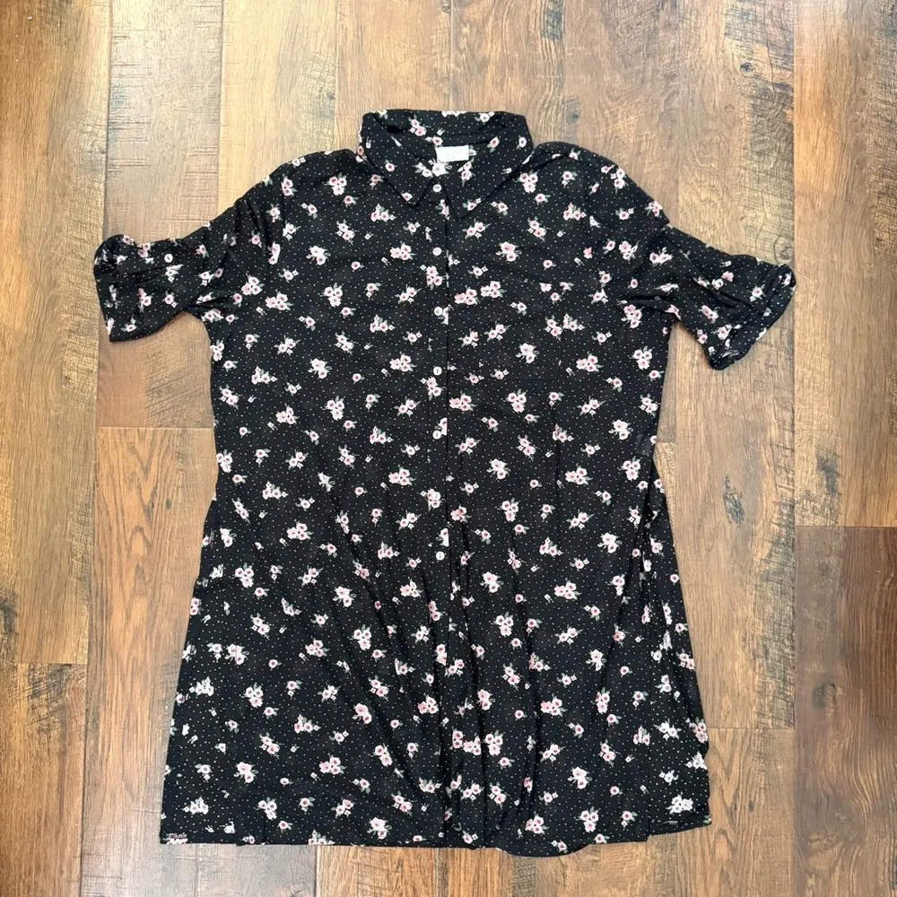 IVY ROSE tunic top / beach coverup, plus size 2X Black - Image 3