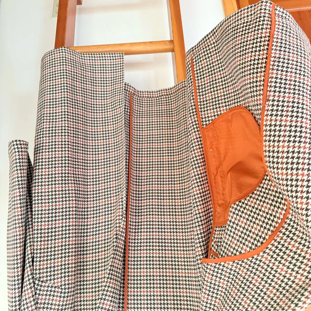 J.Jill Sonoma Houndstooth Duster Blazer Coat XL in Dark Oatmeal Brown - Image 5