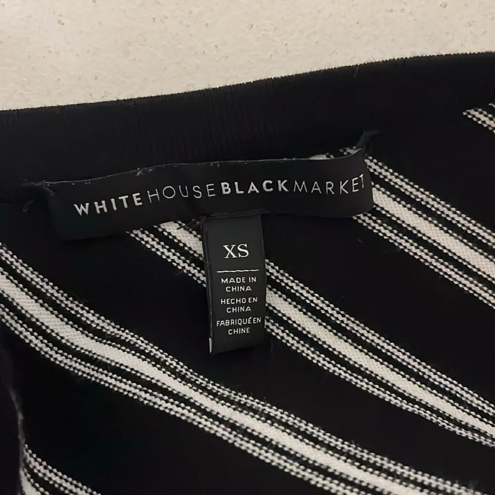 White House Black Market scoop neck V-back Striped flare arm Sweater - Image 9