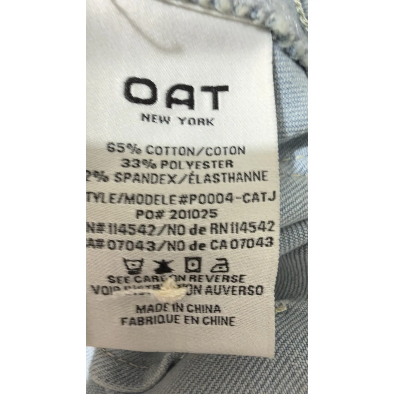 OAT New York Womens Size 0/25 High Rise Wide Leg Jeans Pants Raw Hem Blue - Image 12