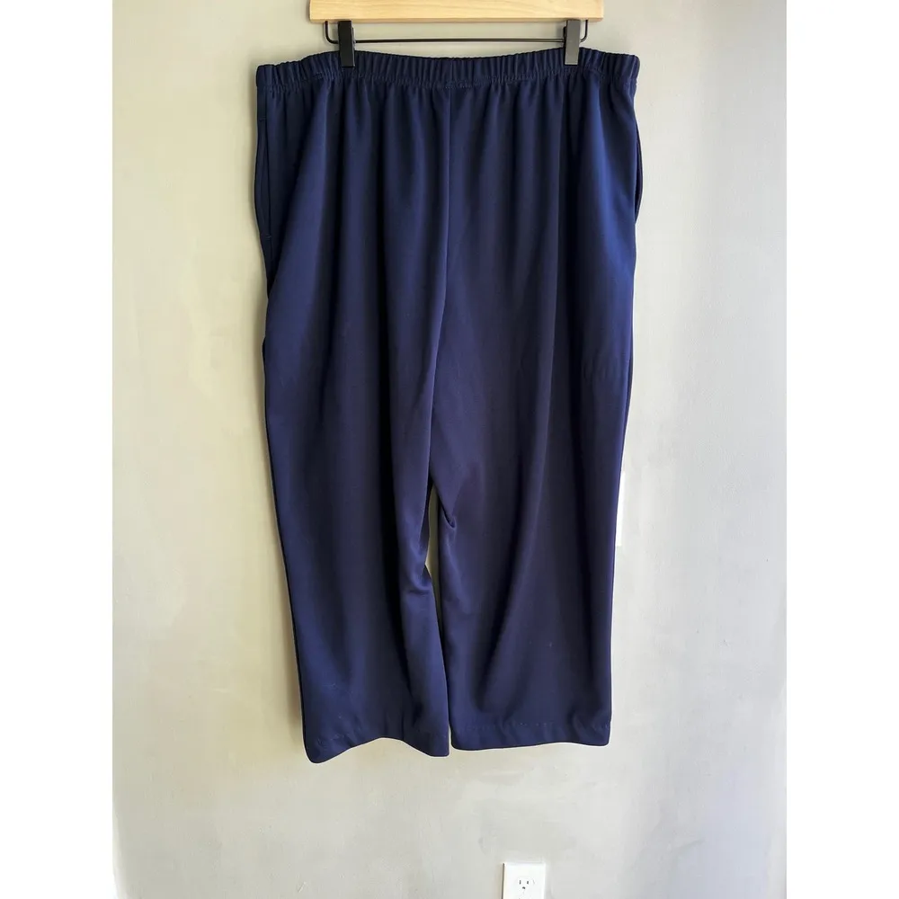 Blue Women's Casual Pants 22W 
Business Leisure Elastic Waist Flowy Casual - Image 6