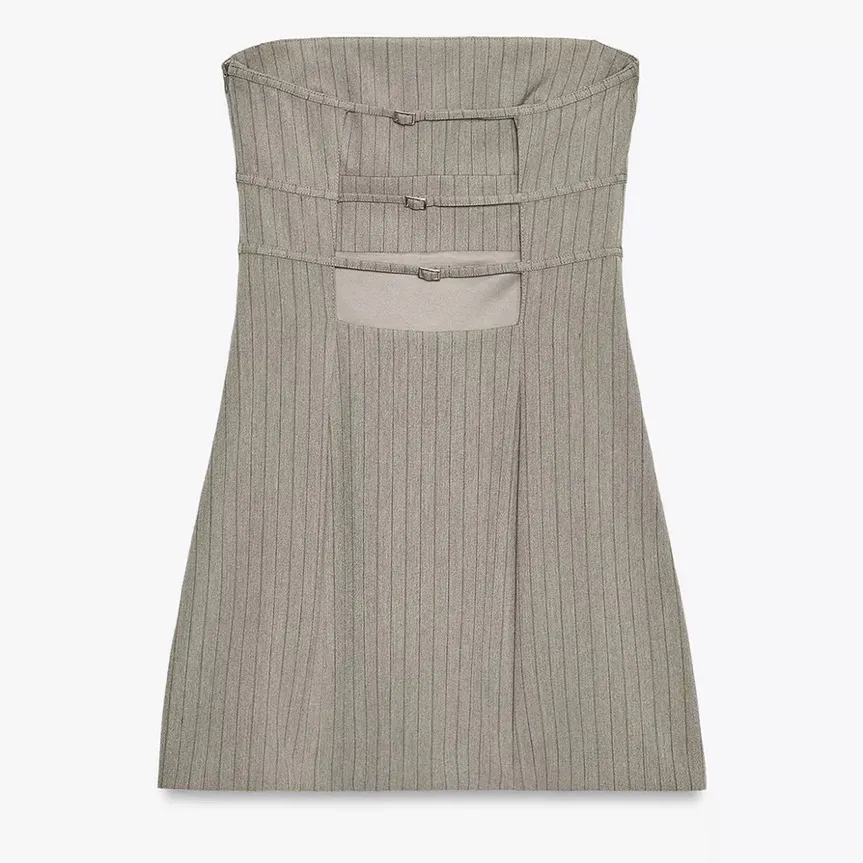 NWT Zara Strapless Pinstripe Dress - Image 7