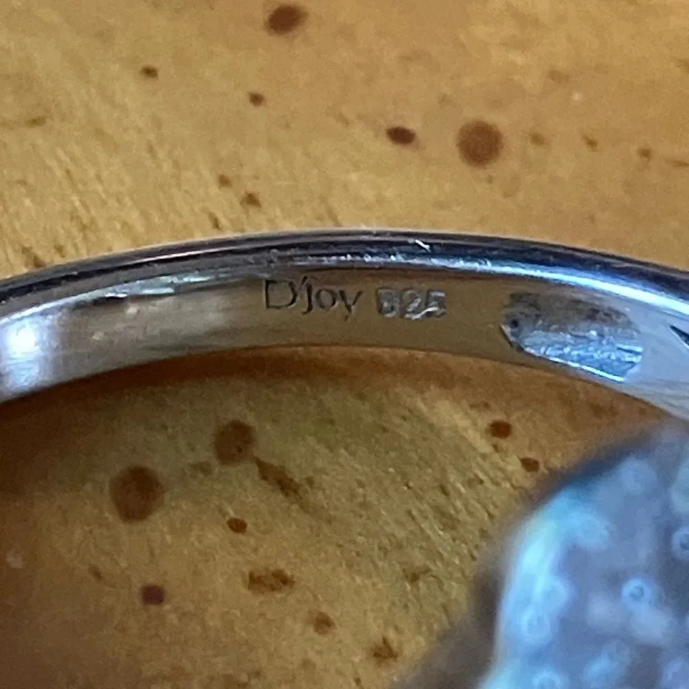 Natural White Diamond Sterling Silver Ring Size 10 - Image 6