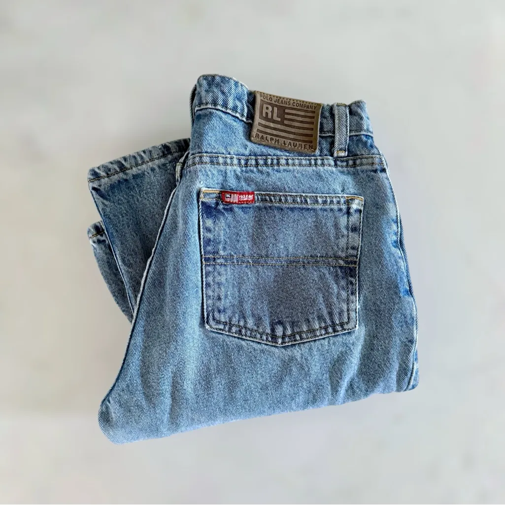 POLO Ralph Lauren Vintage Saturday Jeans, Mom Straight Leg Classic Style sz. 8 - Image 3