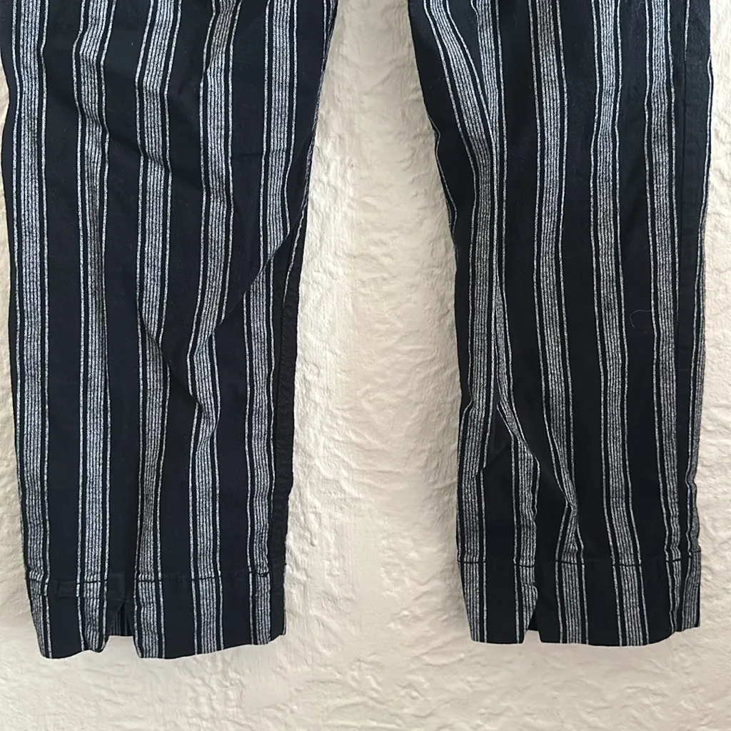 Brandy Melville Tilden Blue White Vertical Stripe Cropped Pants - Image 11