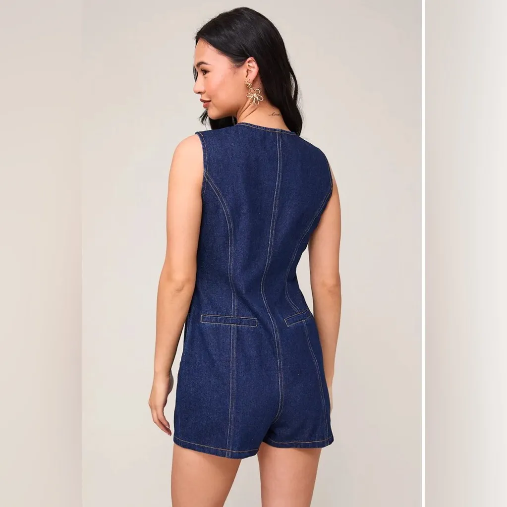 Le lis  Dark Blue Denim Romper - Image 2