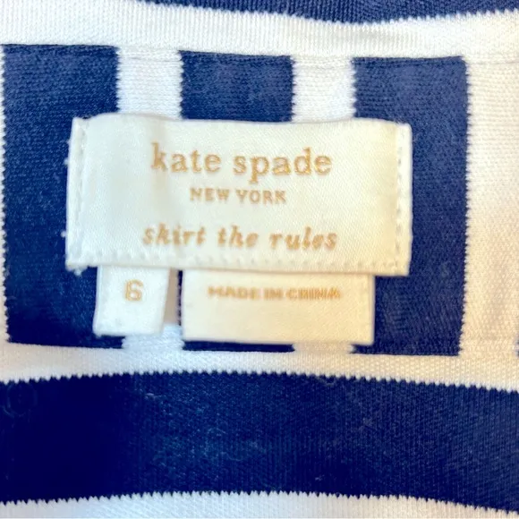 Kate Spade New York Navy Piper Striped Gathered‎ Waist Skirt Size 6 - Image 6