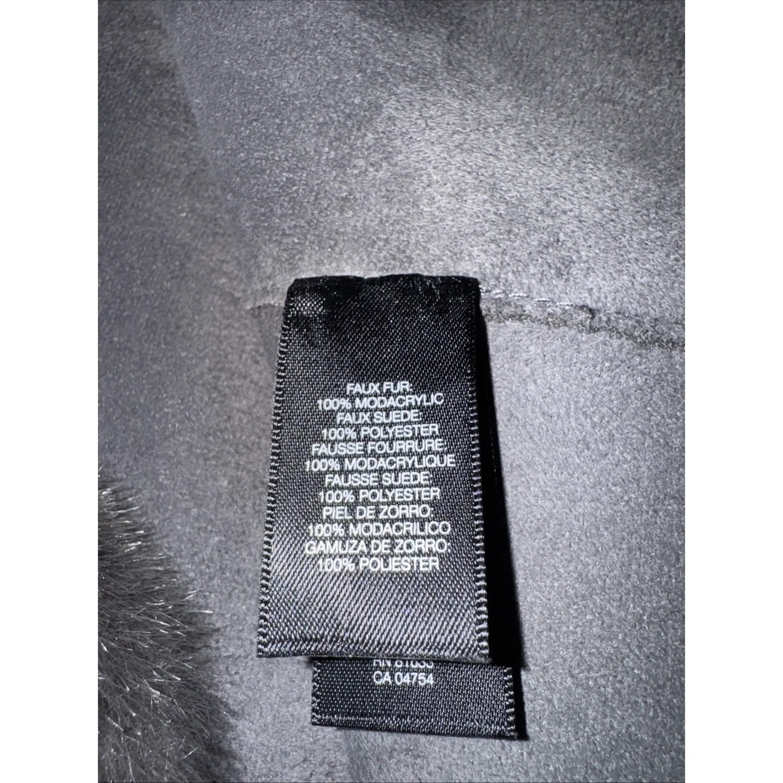 Kenneth Cole Dark Gray Faux‎ Fur Open Front Vest Women's Size M Pockets Vegan - Image 9