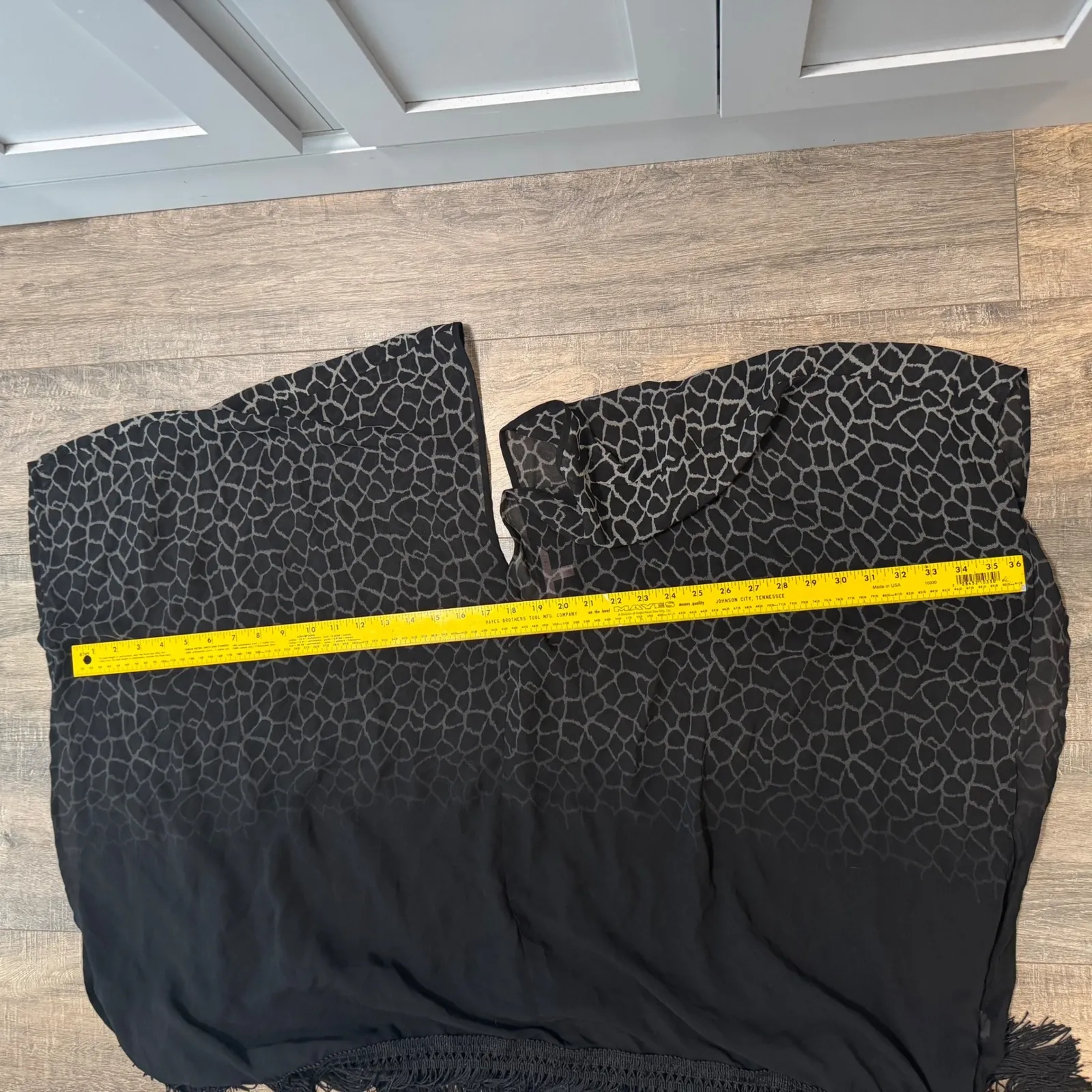 Victoria's Secret Giraffe Animal Print Fringe Poncho Cover Up Black White Medium - Image 5