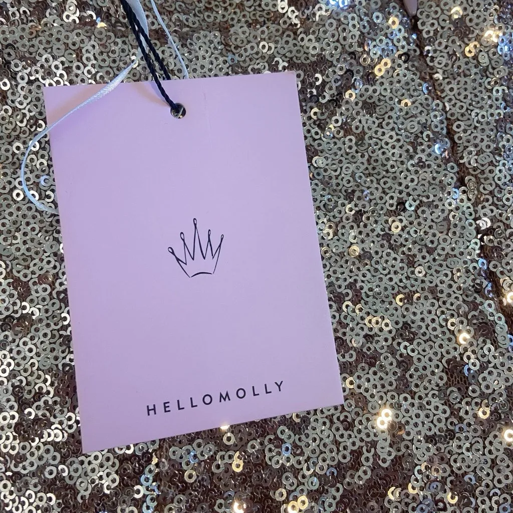 Hello Molly Sequin Halter Dress Size 6 HoCo Party Holiday Date Night Glitter NWT - Image 6