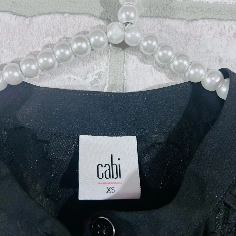 CAbi Style 5346 Clip Art Rose Black Sleeveless Top Size XS - Image 7