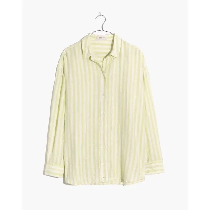 ✨Madewell Linen-Blend Painter Sz Medium Shirt in Eades Stripe✨ - Image 4