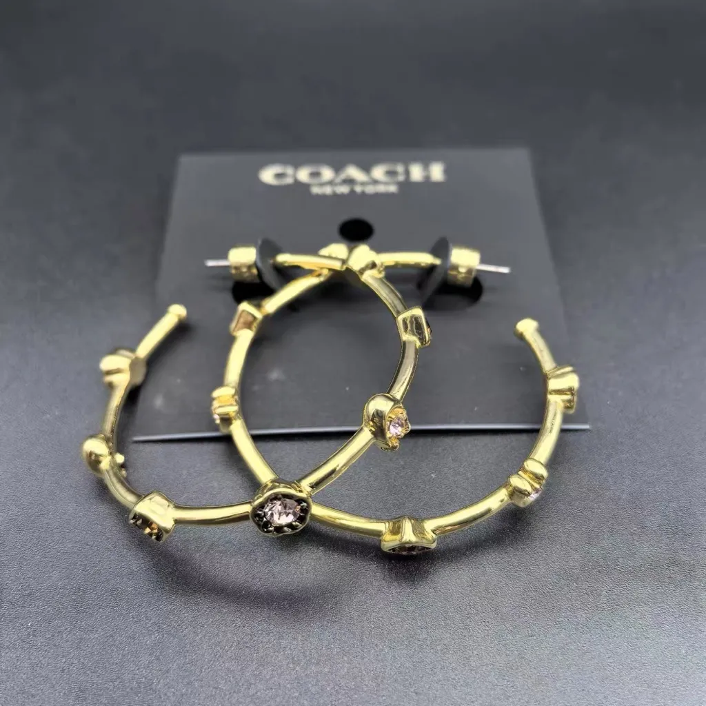 Coach Signature Stone Hoop Earrings - Image 6