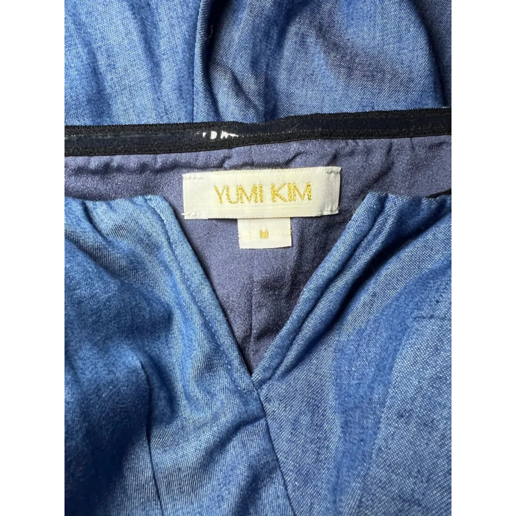 Yumi Kim Blue Chambray Jumpsuit Romper Size M Sweetheart Neckline - Image 7