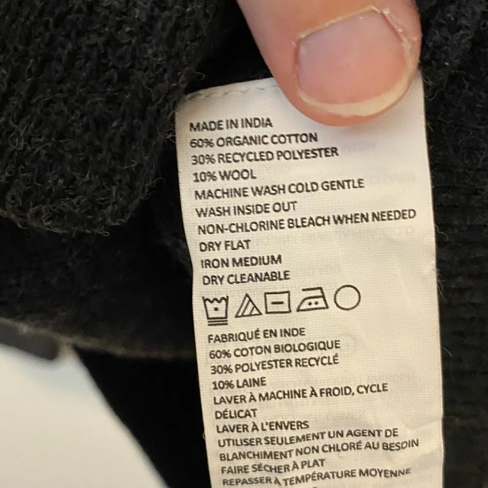 Prana Milani tunic medium. Waffle knit, hooded sweater. Dark charcoal gray. - Image 6