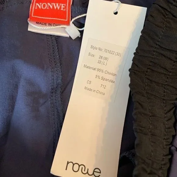 Nonwe Pants Women's Size 28x32 Navy Blue Athletic Lightweight Quick Dry Workout - Image 3