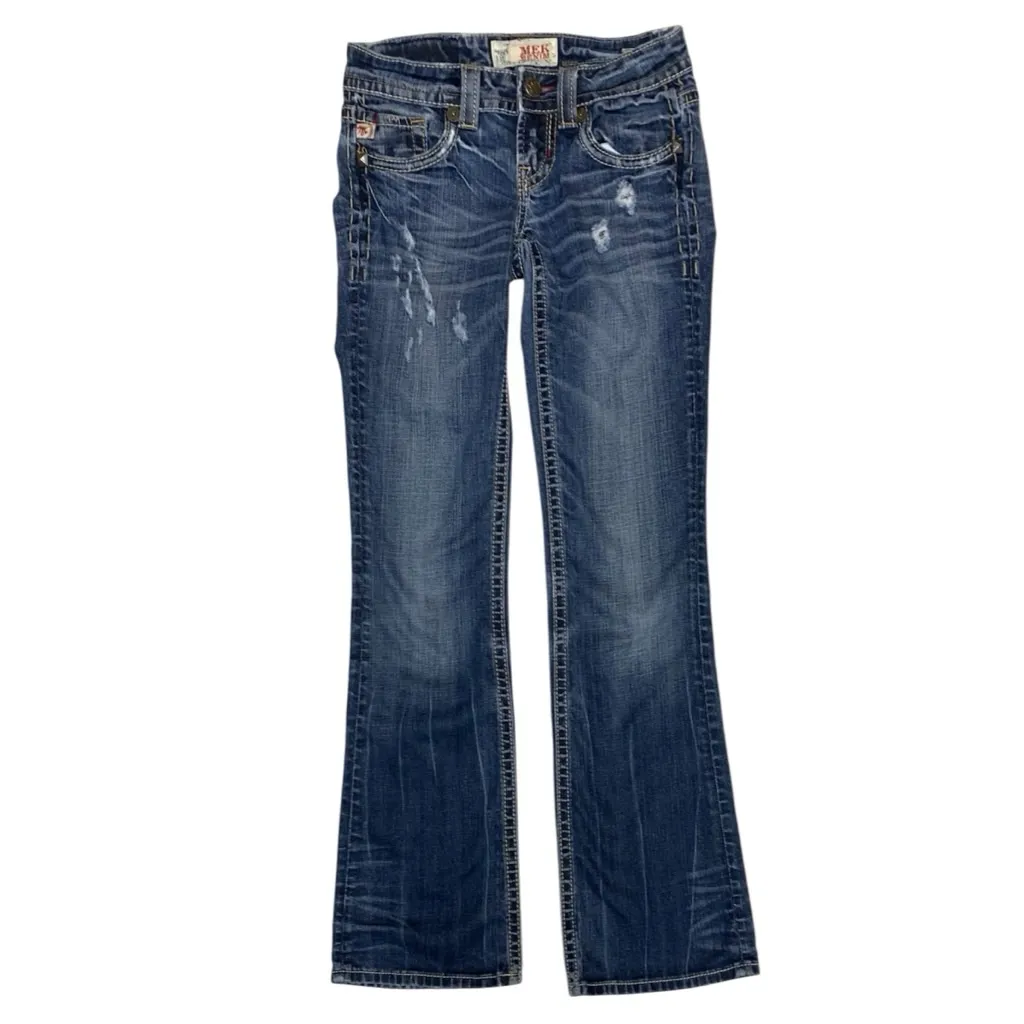 MEK Denim Antwerp Distressed Bootcut Jeans Size 24/32 - Image 11