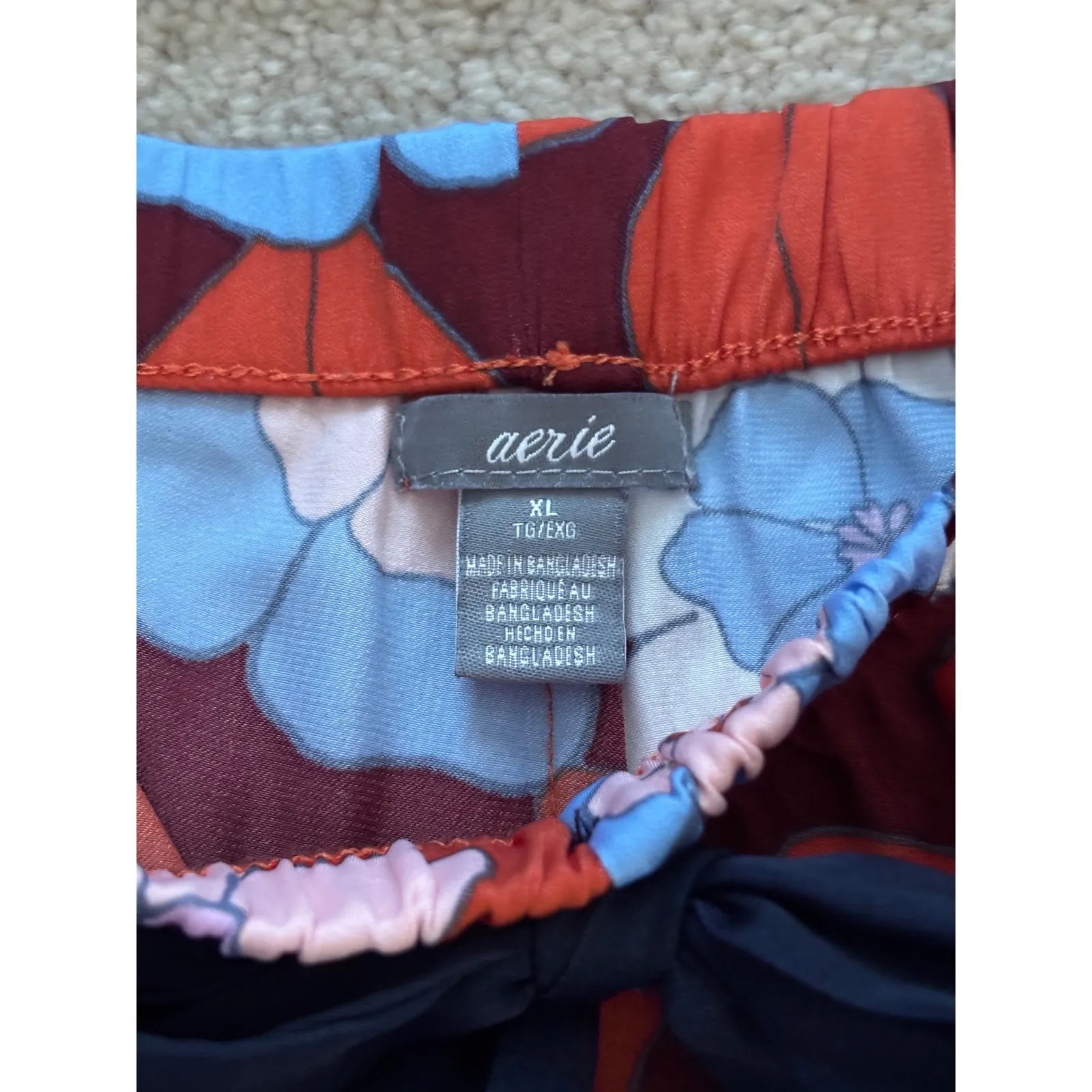 Aerie Retro Floral Pajama Sleep Loungewear Shorts XL - Image 3