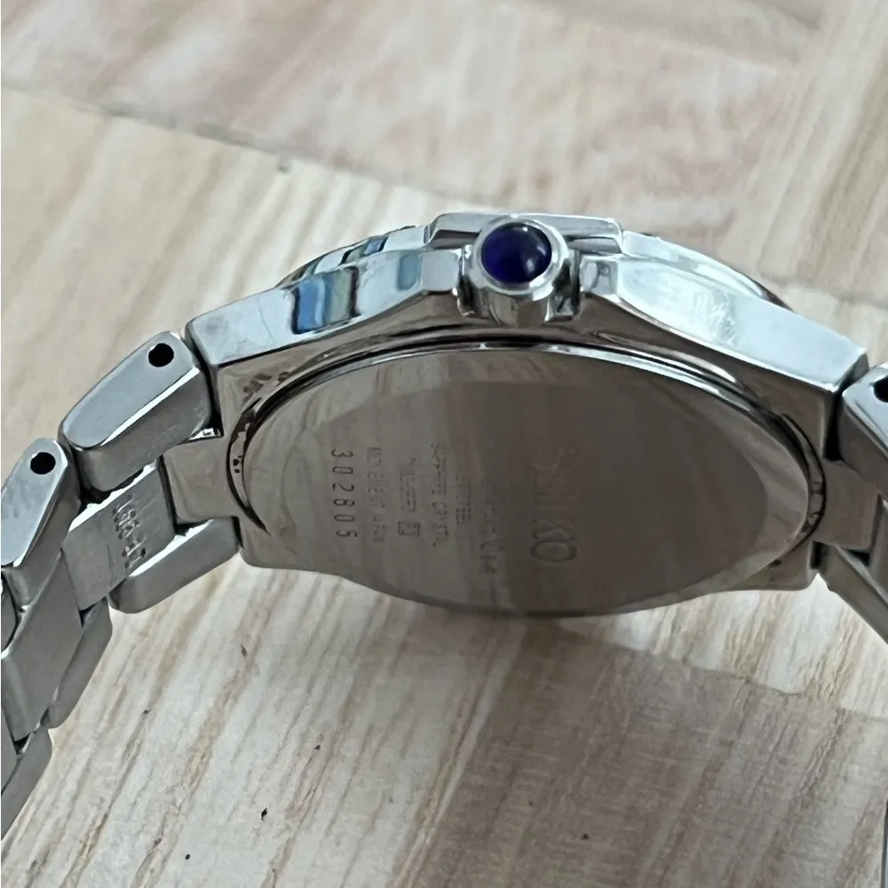 Seiko Coutura Ladies Watch RARE Diamonds Black Pearl Dial Stainless Bracelet - Image 11