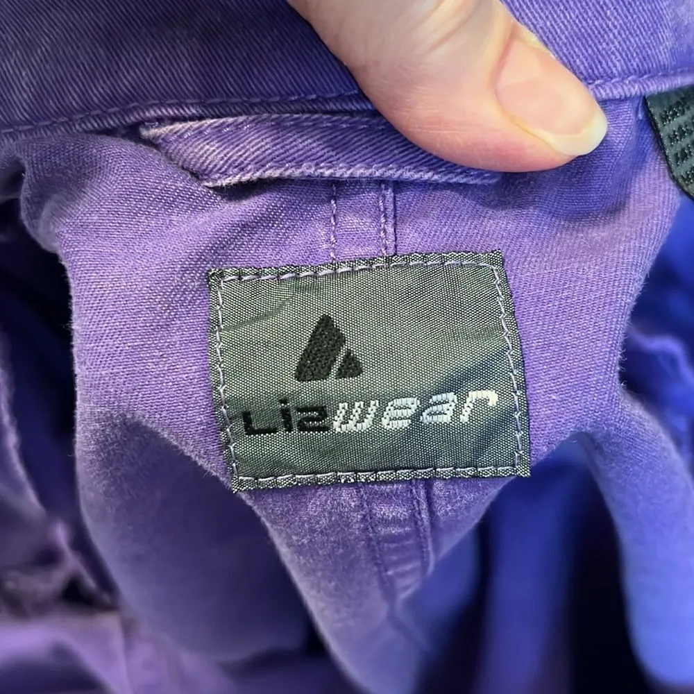 Liz Claiborne LizWear sz4 purple denim jacket w/removable shoulder pads EUC - Image 11