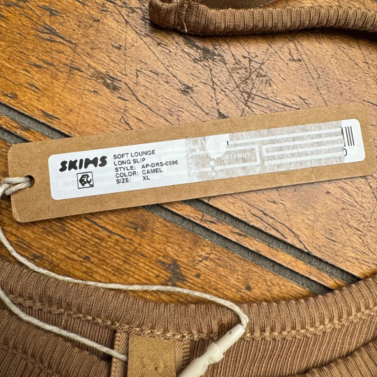 SKIMS Soft Lounge Long Slip Dress Camel XL Ribbed nwt new with tags - Image 5