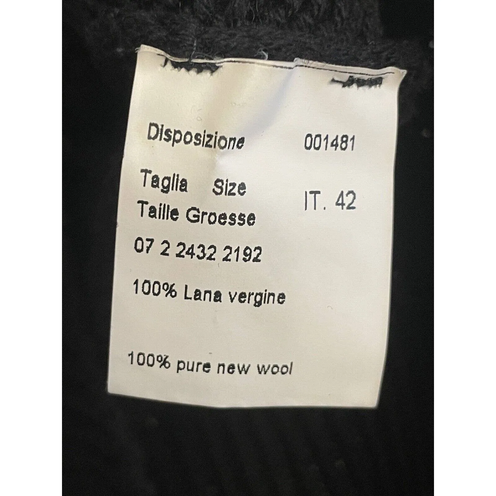 Piazza Sempione Short Sleeve 100%‎ Wool Short Sleeve Black Knit Dress Size IT 42 - Image 5