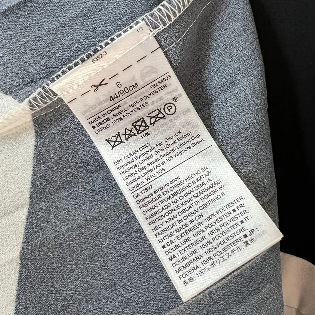 Banana Republic Black White Pleated Chevron Midi‎ Dress Sleeveless Size 6 - Image 8