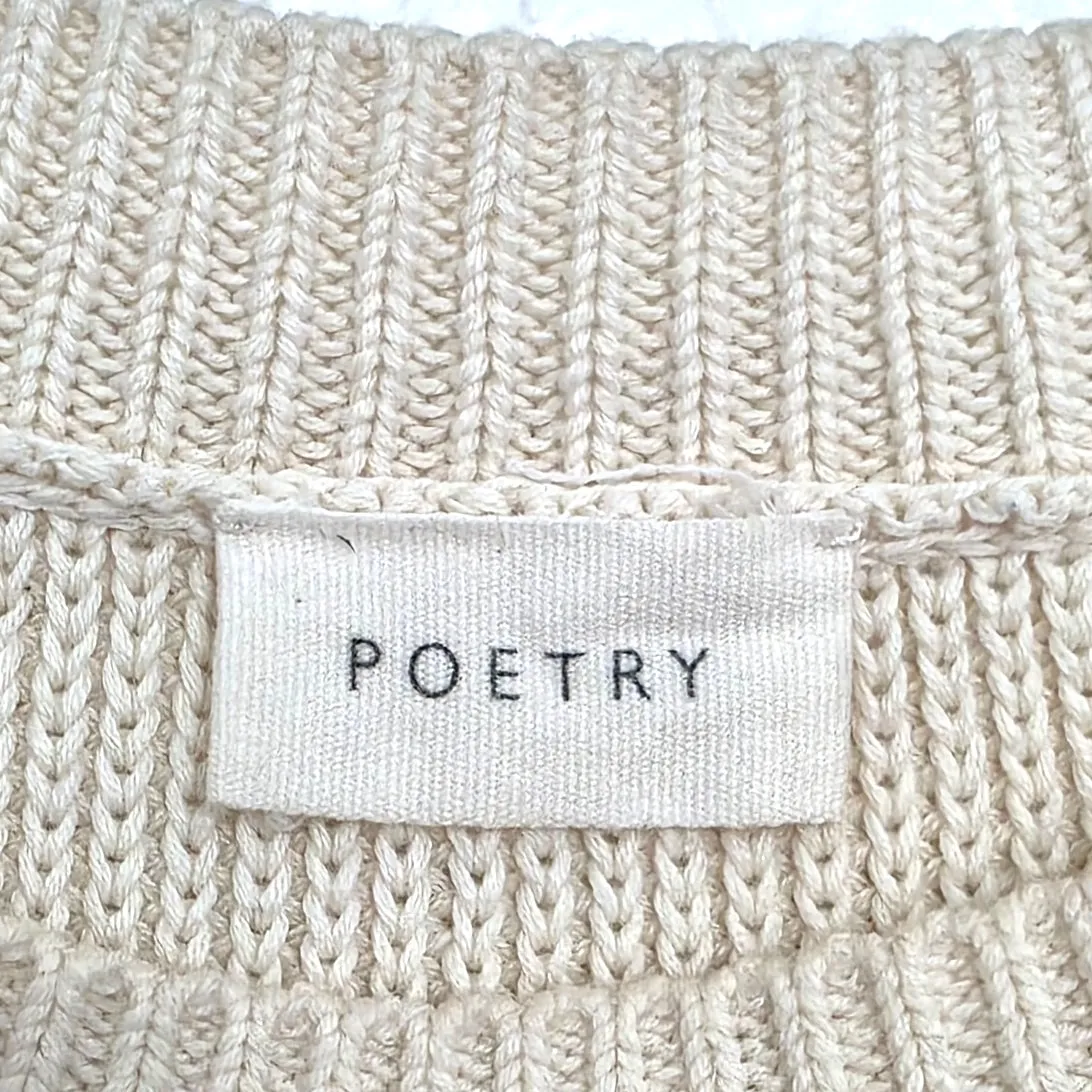 POETRY Crochet Stitch Organic Cotton Sweater Ecru 12 - Image 4