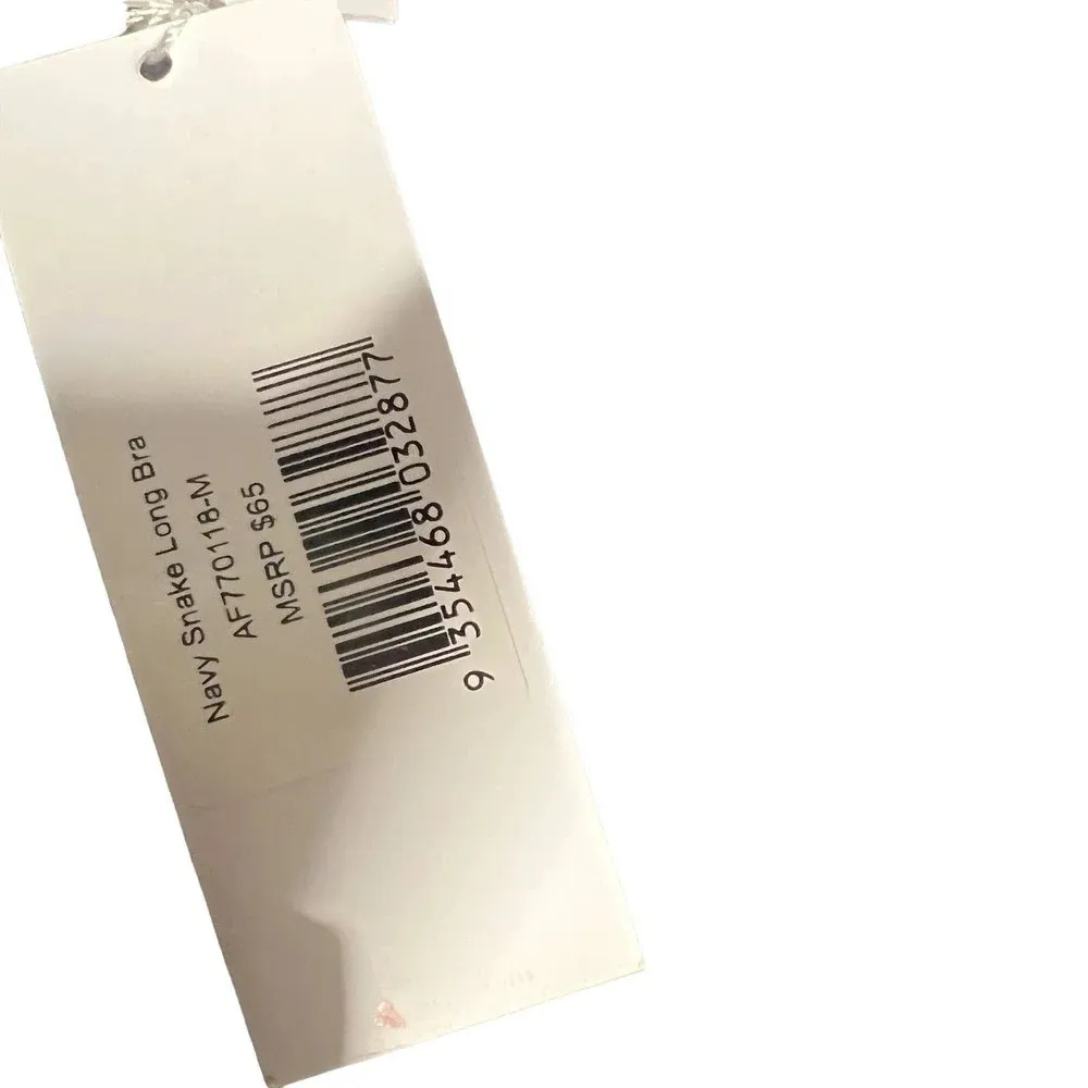 Allfenix Long Sports Bra Racerback‎ Stretch Snake Animal Print Navy Blue Medium - Image 12